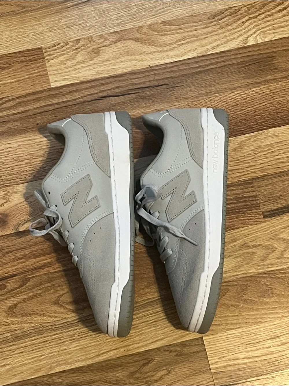 New Balance Men’s Light Gray Suede Sneakers